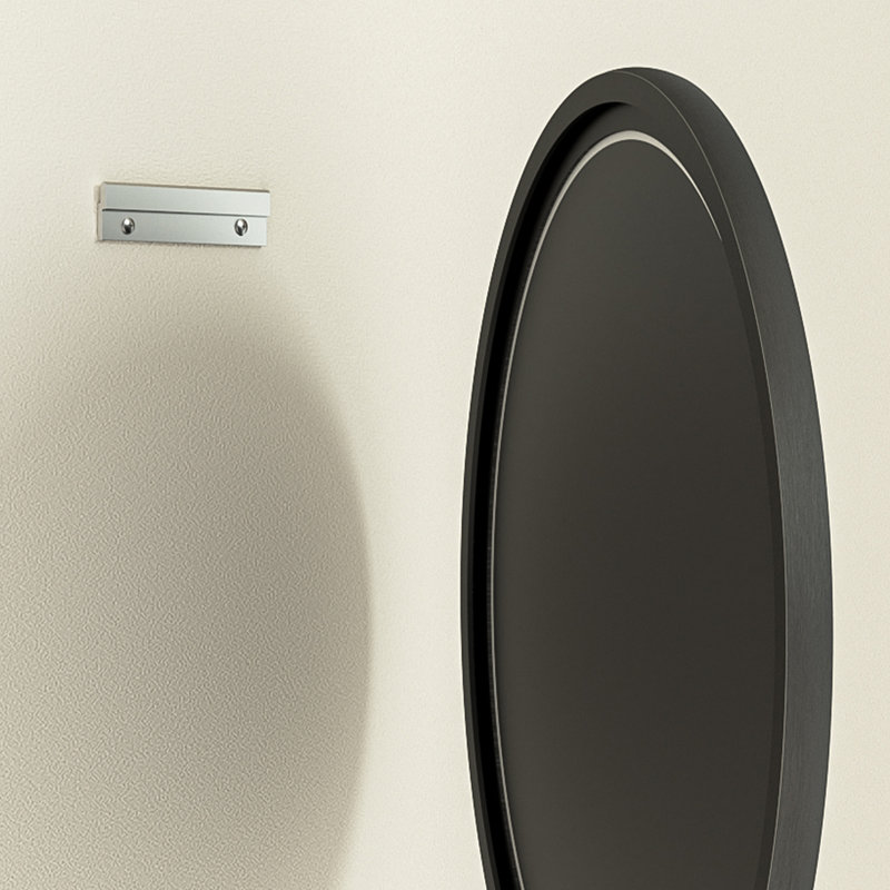 Aluminum Round Mirror, 30" x 30", Matte Black