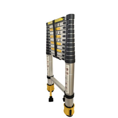 Échelle télescopique en aluminium de 11,5 pi, équipée d'une barre stabilisatrice rotative à 360 ° et d'une bande magnétique d'aspiration pour outils en métal, échelle compacte et portable antidérapante, échelle télescopique polyvalente