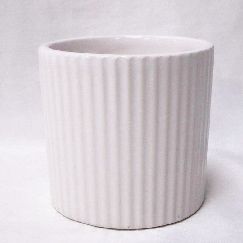 Pot à fleurs blanc glacé, H 2,9 po x l 2,9 po x P 2,9 po