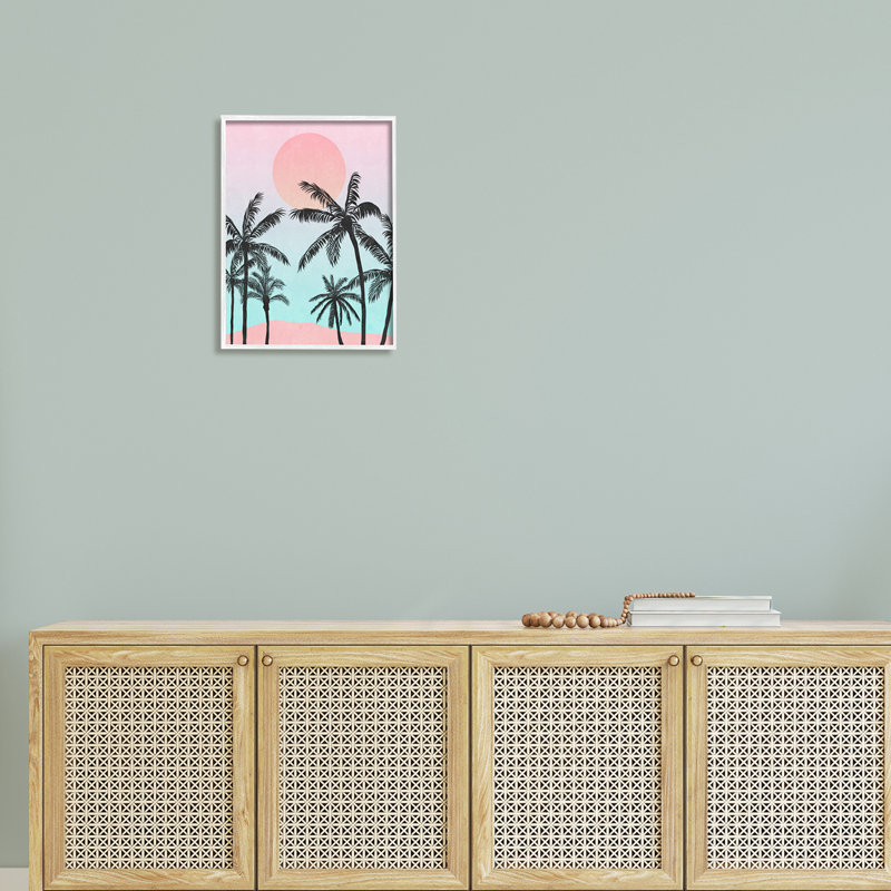 «Tropical Sunrise Sunset Beach Palm Trees Silhouette Collage» par Nina Blue - impression, H 20 po x l 16 po x P 1,5 po