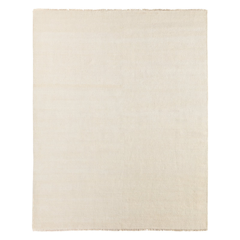 Jaipur Living Origin SAG18 Handknotted Solid Ivory Area Rug (6'x9'), Rectangle 8'6" x 11'6"