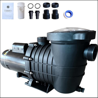 1.5hp Swimming Pool Pump, 2-speed, 220v Above/in Ground Pool Pump, 1100w Powerful Copper Motor Self Priming Pool Pump Silent Operation, With Unions, S -  babevy, PHO_34GSRNPS-ZYS