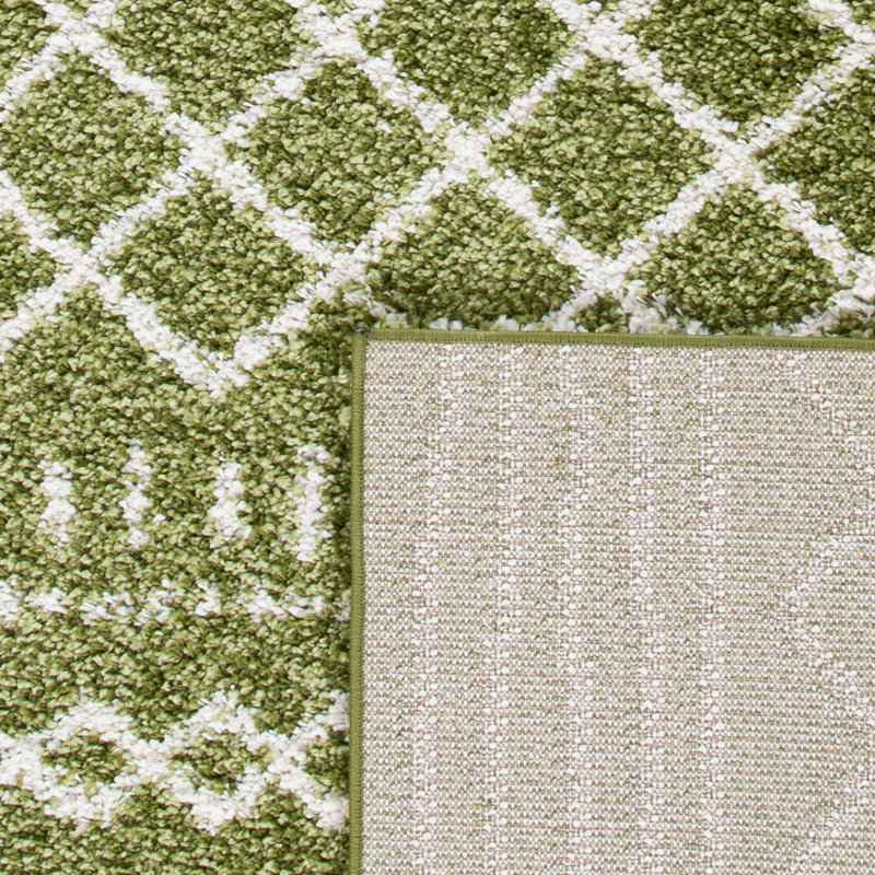 Develin Performance Chevron Rug, Square 5'1", Green/Ivory