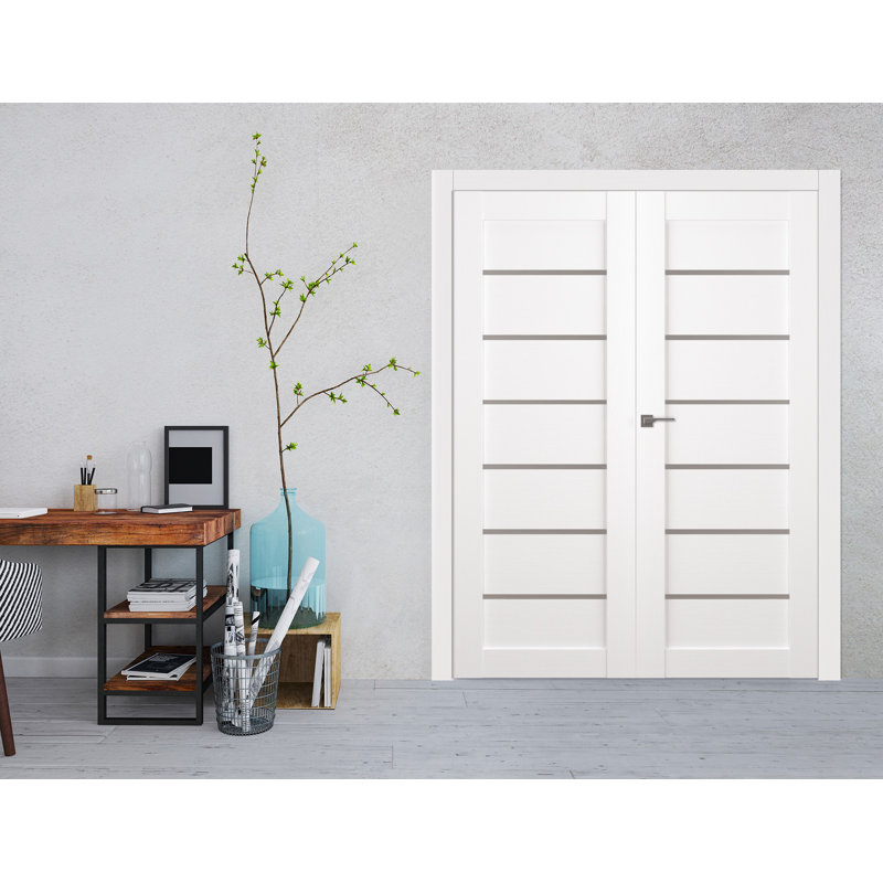 Porte française Alba, Blanc noble, 59,5 po x 83,23 po, Réversible