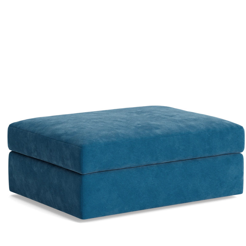 The OG Ottoman, Performance Velvet - Denim
