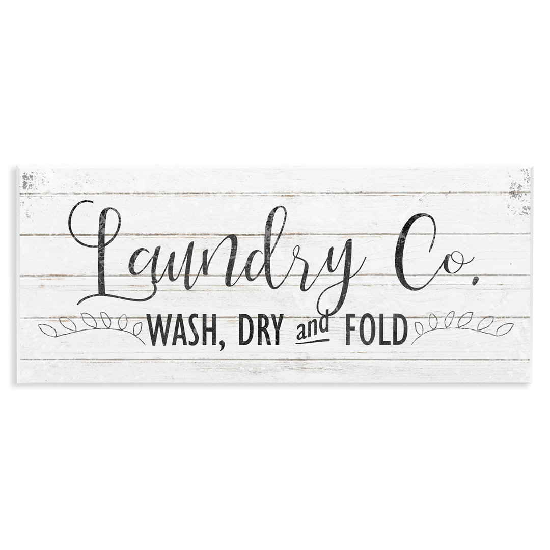 Laundry Co. Wash Dry and Fold by Kimberly Allen - Textual Art Print Gracie Oaks