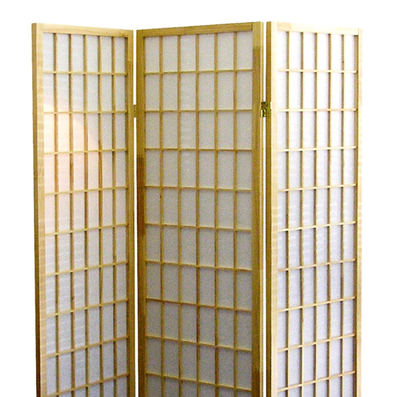 Paravent 3 pièces de 178 cm (70 po), style japonais, surface en bois naturel. Créez facilement de l'intimité. Pliable pour le rangement, multicolore, 176,8 cm (69,49 po) H x 14,9 cm (5,88 po) L x 129 cm (50,84 po) P, 6 kg (13,21 lb). Style de bois. Définissez votre espace. Se plie à 178 cm (70 po).