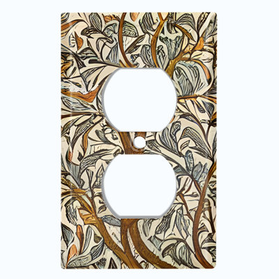 Copper Rust Patina Teal Print 1 - Gang Duplex Outlet Standard Wall Plate