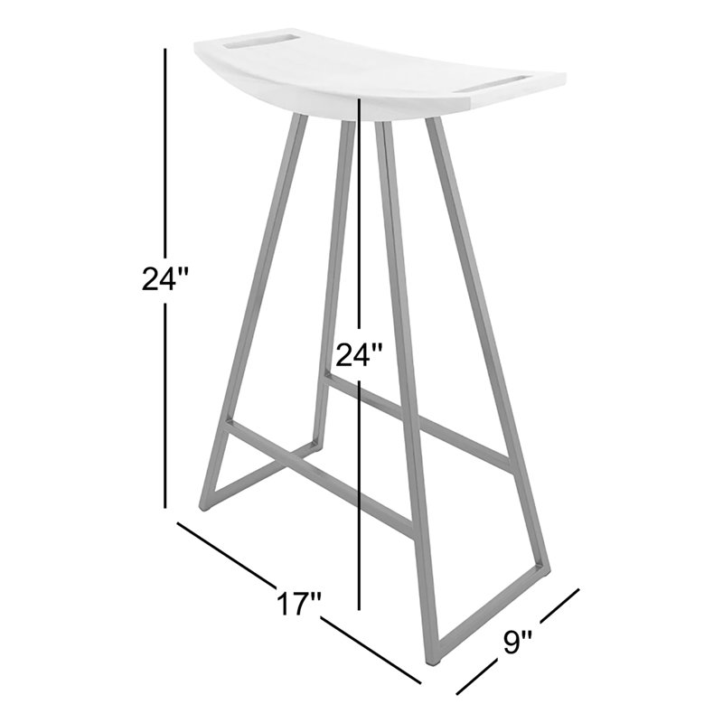 Tabouret de comptoir 24 po Roberts, Orange, Noyer