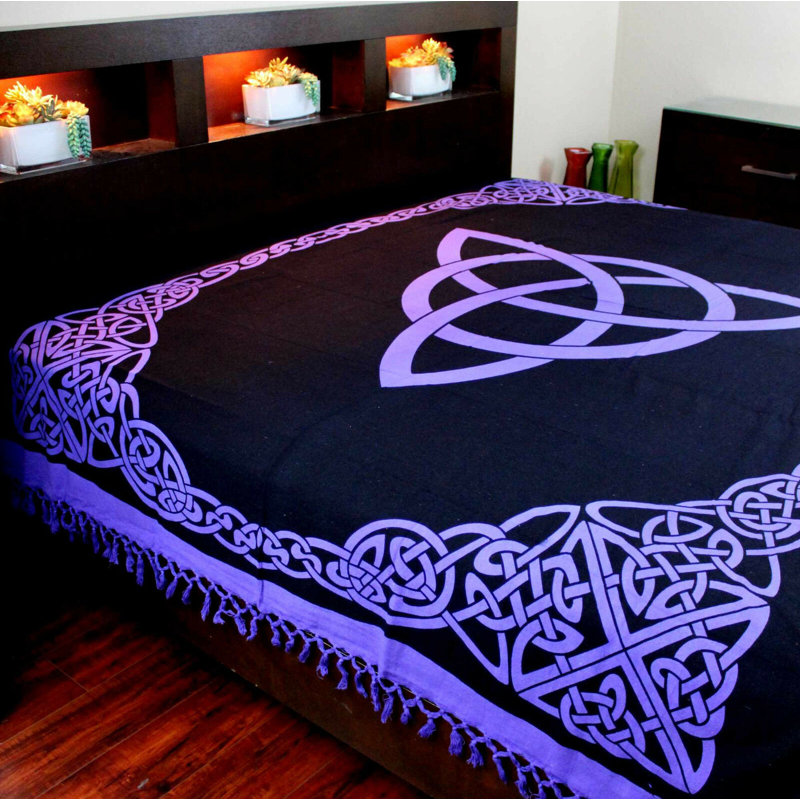 Tapisserie en coton Celtic Tie Dye, H 70 po x l 104 po, Mauve