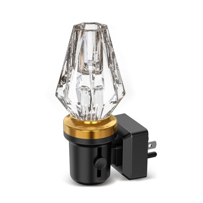 Crystal Octagon Warm White 2700K Dimmable Plug In Night Light