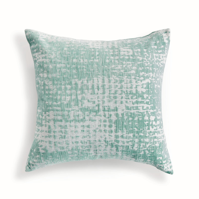 Hana Polyester Indoor/Outdoor Pillow Cover & Insert, Seafoam, Square 24" x 24"