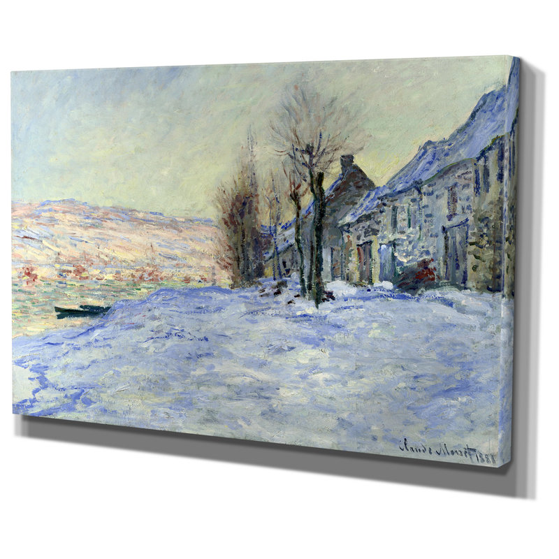 « soleil et neige » par claude monet print, H 18 po x l 27 po x P 1,5 po, Toile tendue