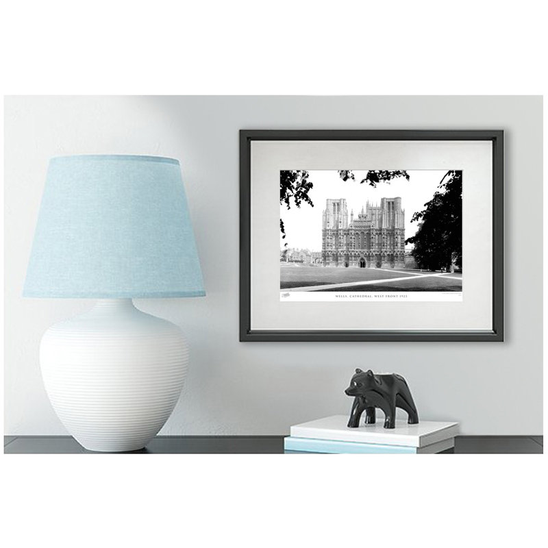 Wells, Cathedral, West Front 1923 - Single Picture Frame Print, 40cm H x 50cm W x 2.3cm D