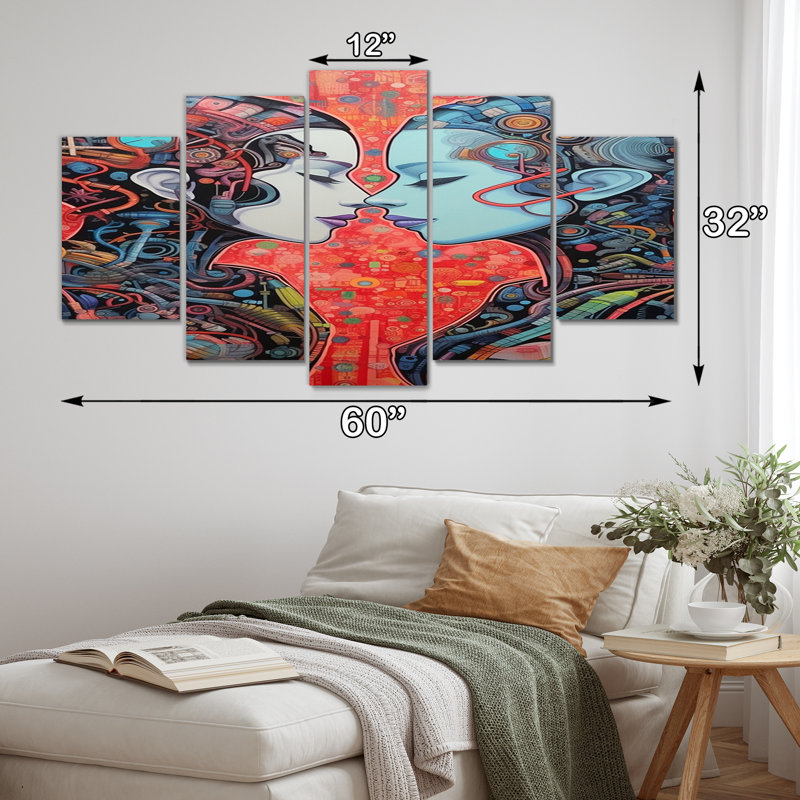 Rudden - Robot, art mural sur toile - 5 panneaux