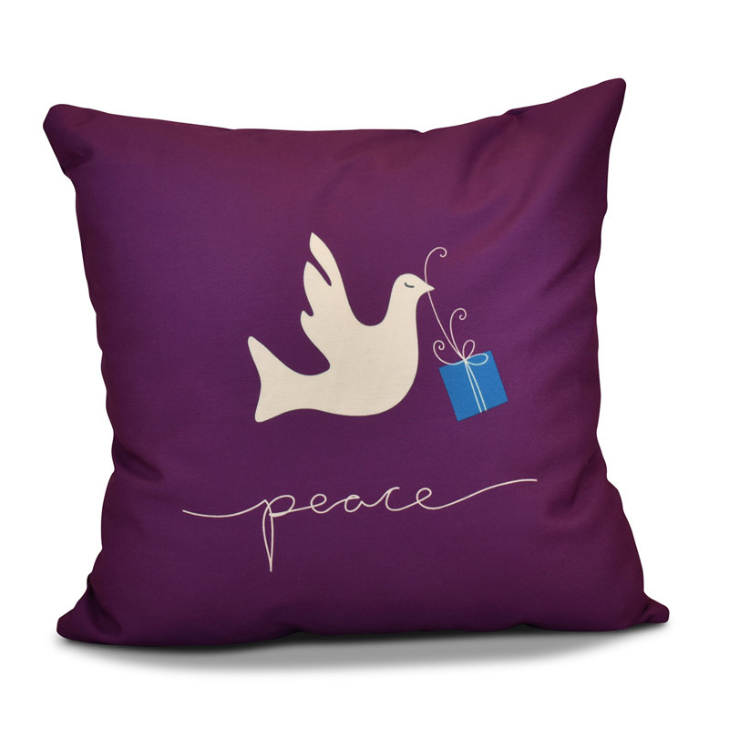 Housse et insert de coussin décoratif bord de mer Coastal Christmas, H 20 po x l 20 po, Mauve