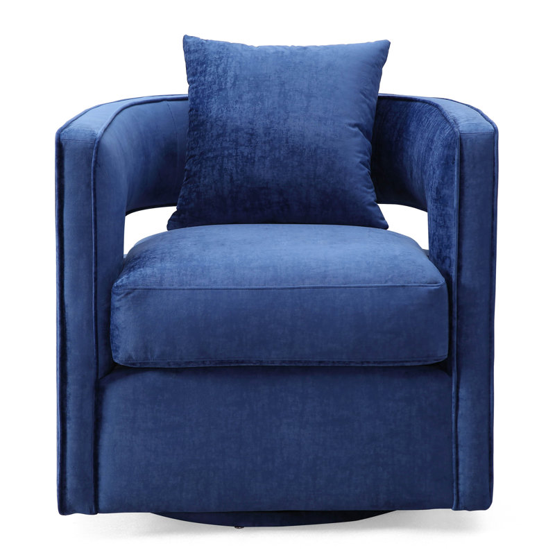 Kennedy Velvet Swivel Chair, Navy