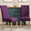 Salle à manger mauve en bois massif, 2 chaises, dossier élégant et dossier élégant