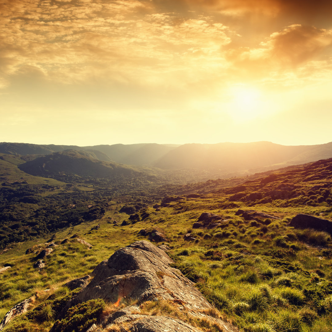 Sommer-Sonnenuntergang von Mammuth - Fotodruck