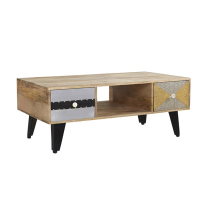 Yuna Solid Wood Four Leg Coffee Table with Storage