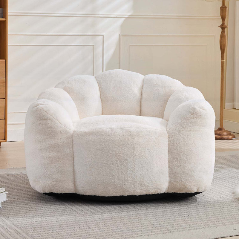 Fauteuil à billes Lotus, aucun assemblage requis, Blanc