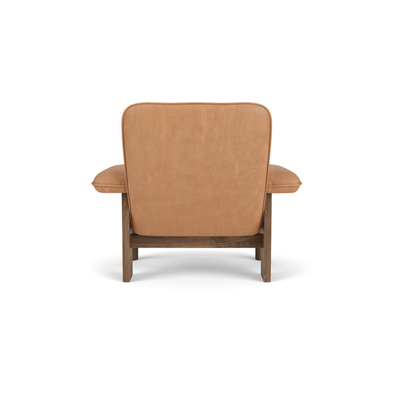 Brasilia Boucle Chair, Dunes 21004 Camel Genuine Leather, Walnut