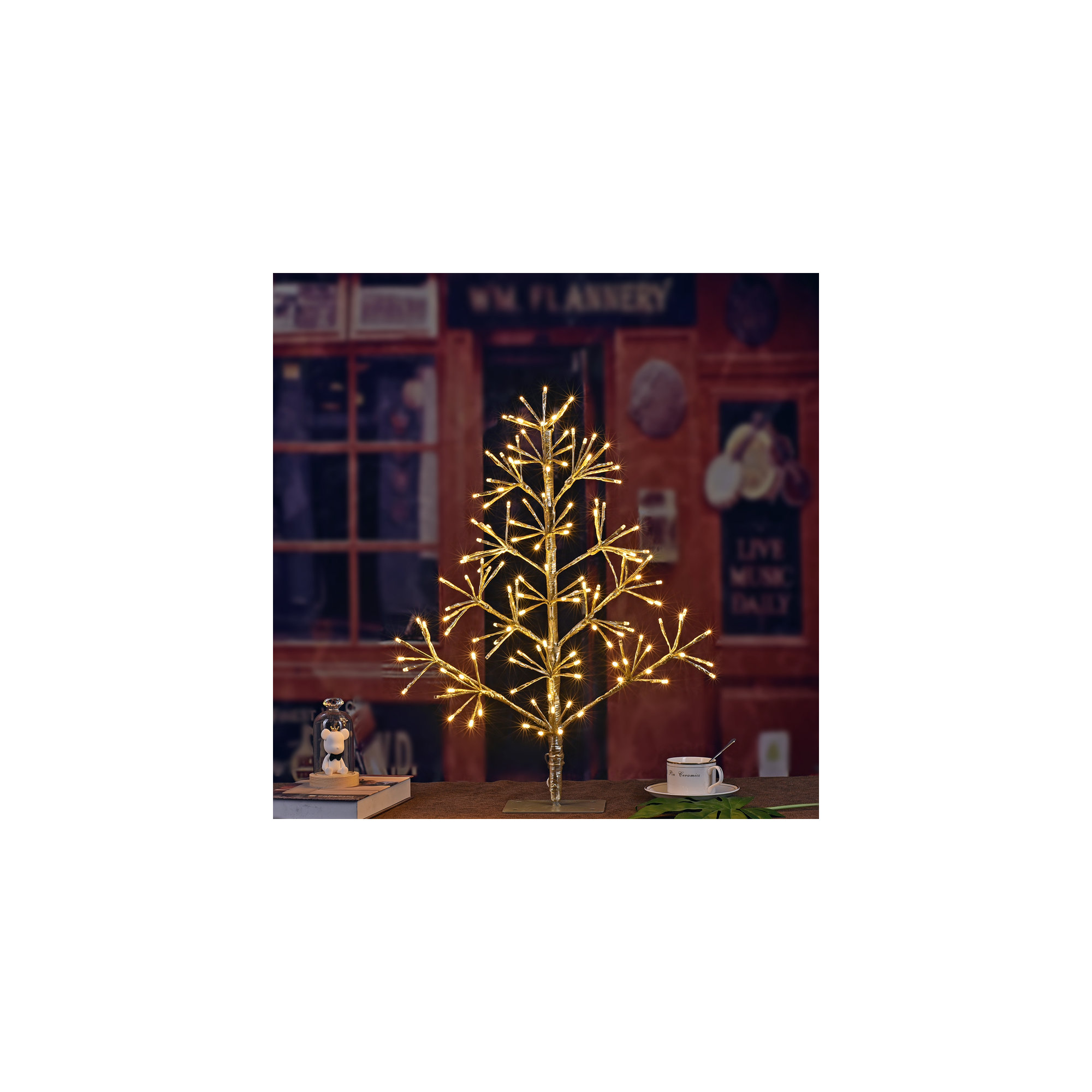 Silver Lighted Trees & Branches, 24" H x 12" W x 12" D