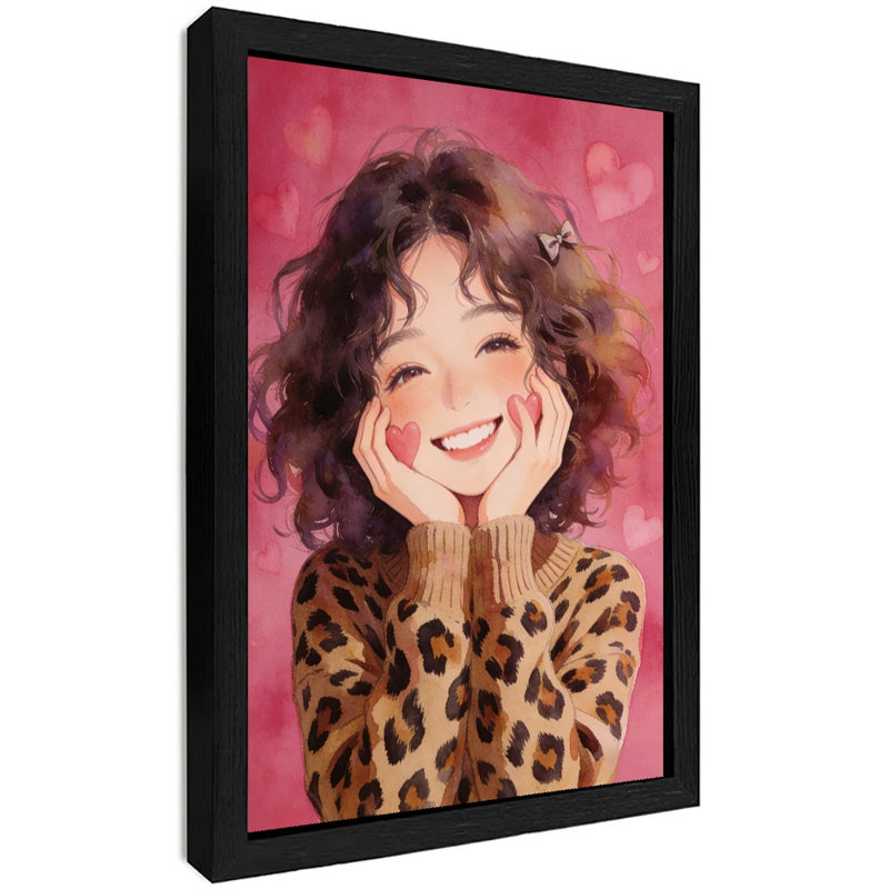 Reproduction d'art encadrée noire, H 25 po x l 17 po
