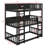 Twin-Sized Triple-Layer Rubber Wood Bunk Bed Fully Equipped With Ladders And Guardrails-1620661495