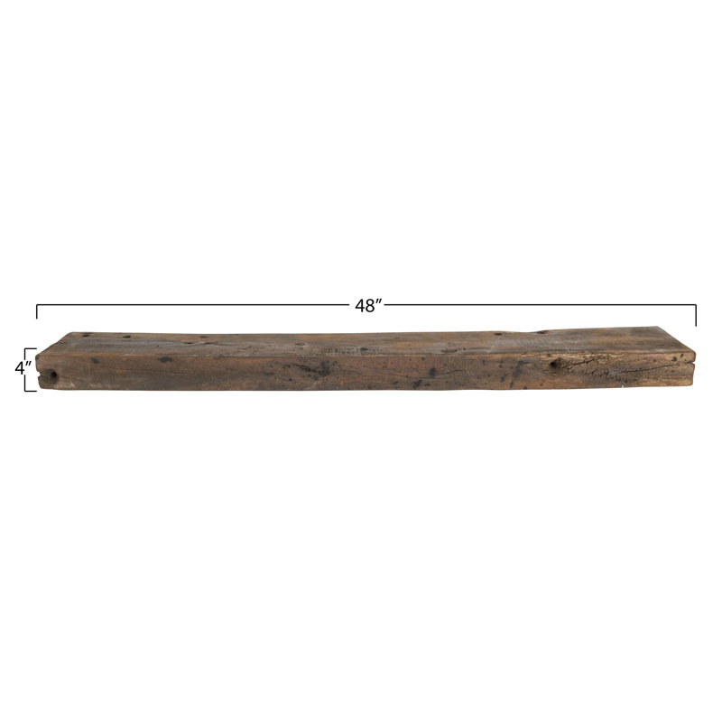 Reclaimed Wood Floating Wall Shelf, 4" H x 48"W x 7" D