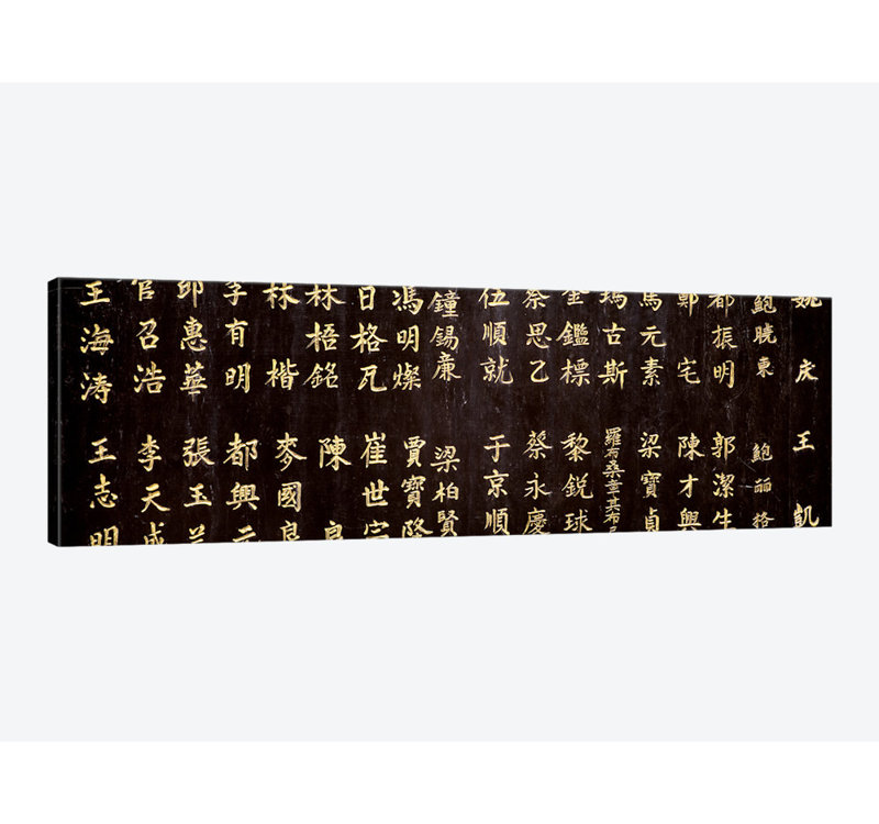 Gros plan sur les idéogrammes chinois par Panoramic Images - Art textuel sur toile, H 12 po x l 36 po x P 1,5 po