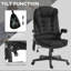 Fauteuil de bureau chauffant avec massage, dossier inclinable, rembourré, hauteur de siège réglable, chaleur vibrante noire, siège