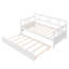 Lit de jour simple en bois avec lit gigogne simple, blanc