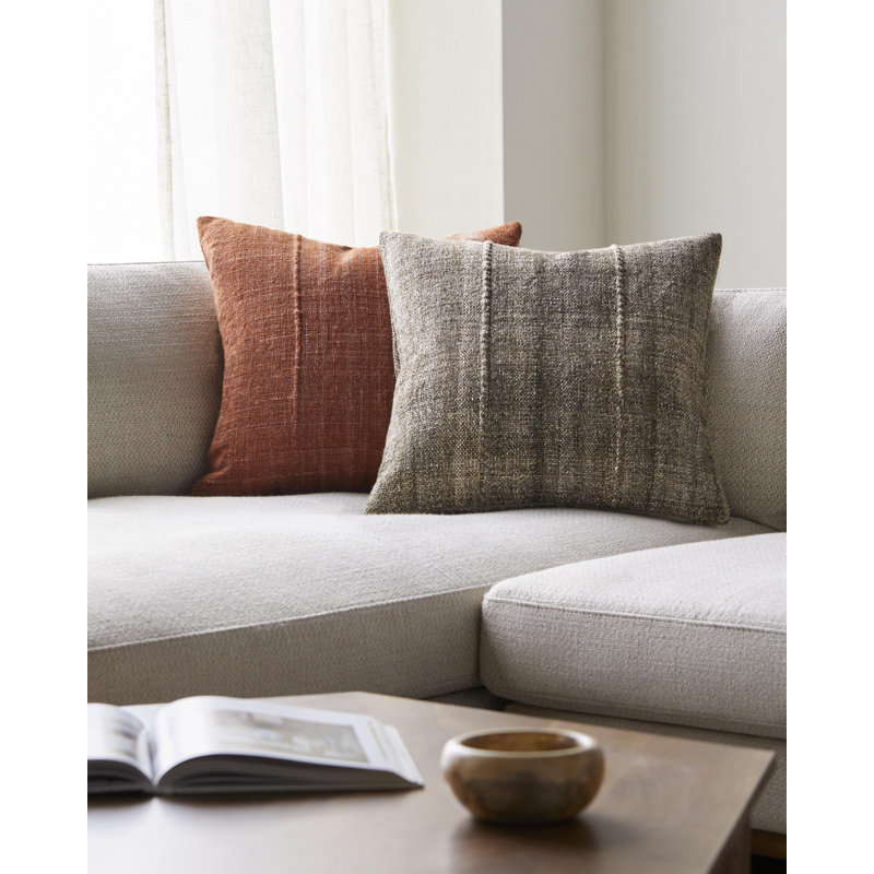Zeppelin Recycled PET Yarn Reversible Throw Pillow, 18"H x 18"W, Pillow Cover Only - No Insert, Sage