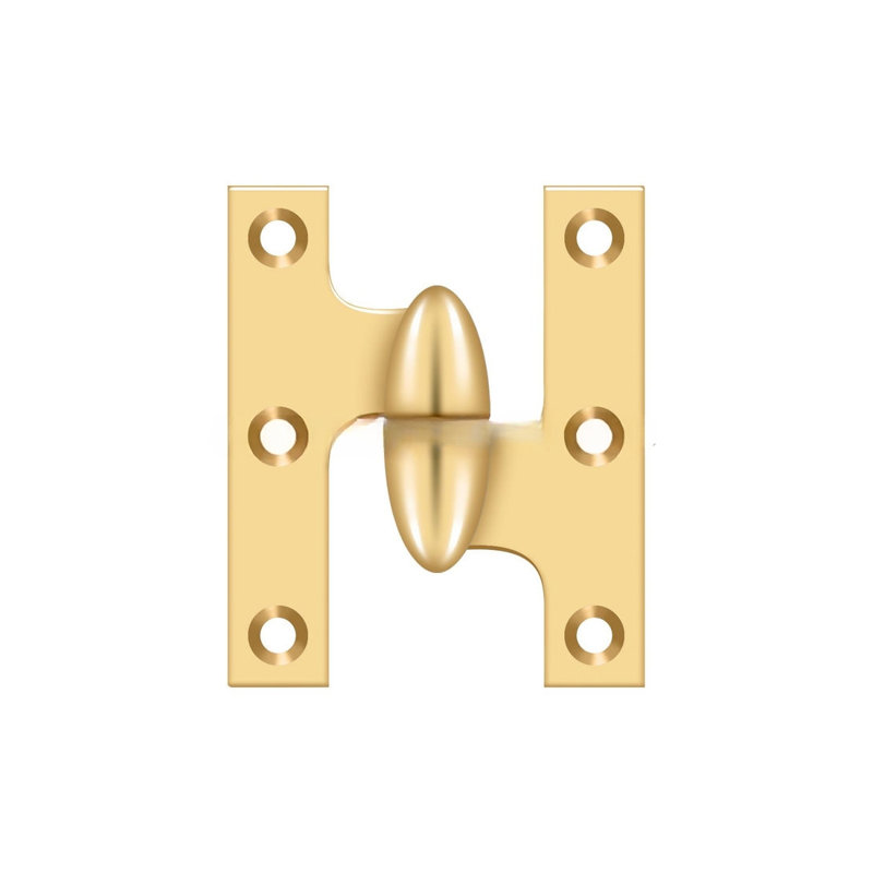 Hinge, PVD Polished Brass, Right Hand