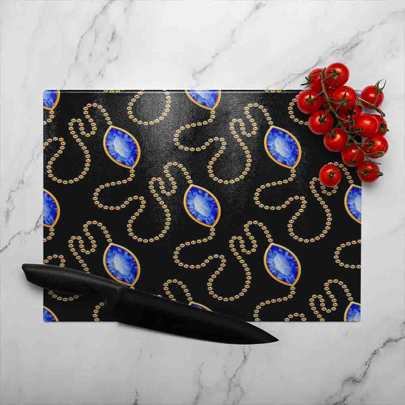 Diamond Necklaces Glass Chopping Board