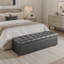 Banc de rangement rembourré en polyuréthane de 60,2 po de large avec repose-pieds capitonné avec repose-pieds-130449297