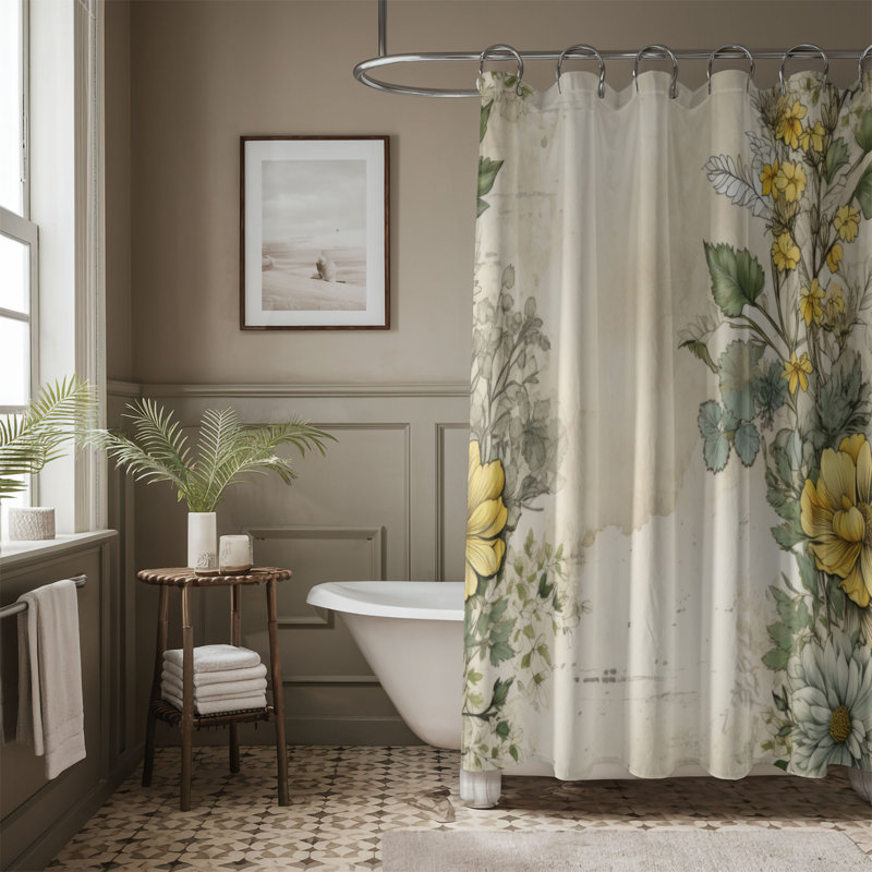 Rideau de douche Urban Blossoms - Premium, H 74 po x l 71 po