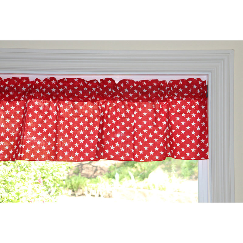 Cantonnière à motif d'étoiles, Rouge, L 58 po x L 20 po
