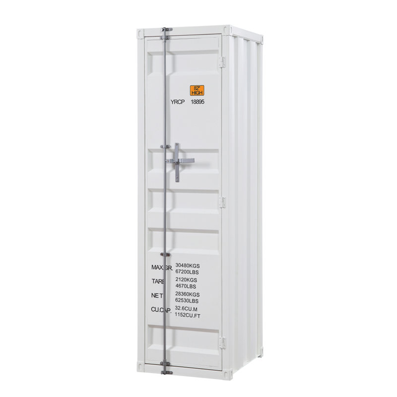 Garde-robe avec serrure de contenant pleine longueur, Blanc