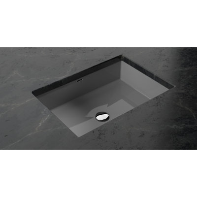 Badeloft 23.6" x 16.3" Rectangular Stone Resin Undermount Bathroom Sink UB-05-M-GGRY in Glossy Gray