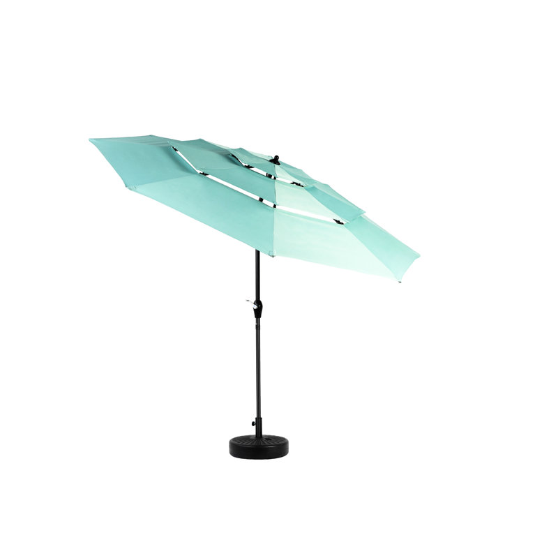 Parasol automatique 10 pi avec structure en aluminium à 3 niveaux - Patio
