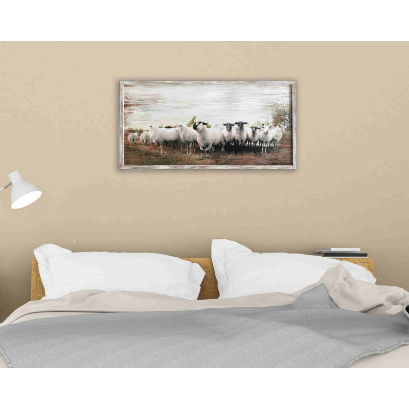 " Grazing Sheep ", H 20 po x l 40 po x P 1,5 po