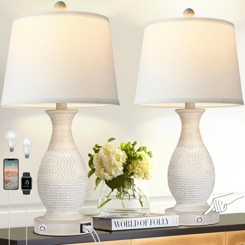 Lampe de table USB en résine Yuliana