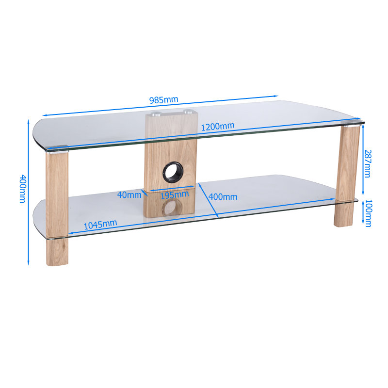 Kail Unfinished TV Stand for TVs up to 65", Light Oak, 40cm H x 120cm L x 40cm W