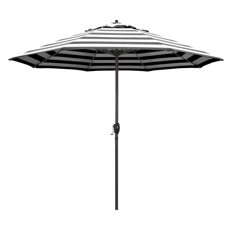 Parasol 9 pi Mira Sunbrella® Mira, Cabana classique à rayures noires Sunbrella®