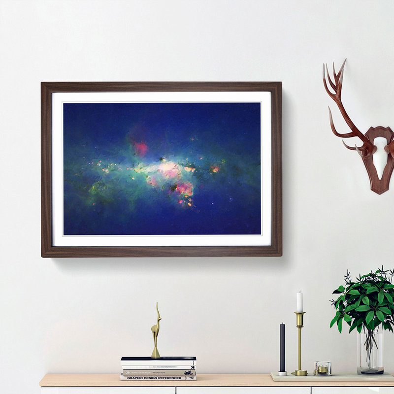 Out of Space Vol.46 in Abstract - Picture Frame Graphic Art Print, 62cm H x 87cm W x 2cm D, Walnut Framed