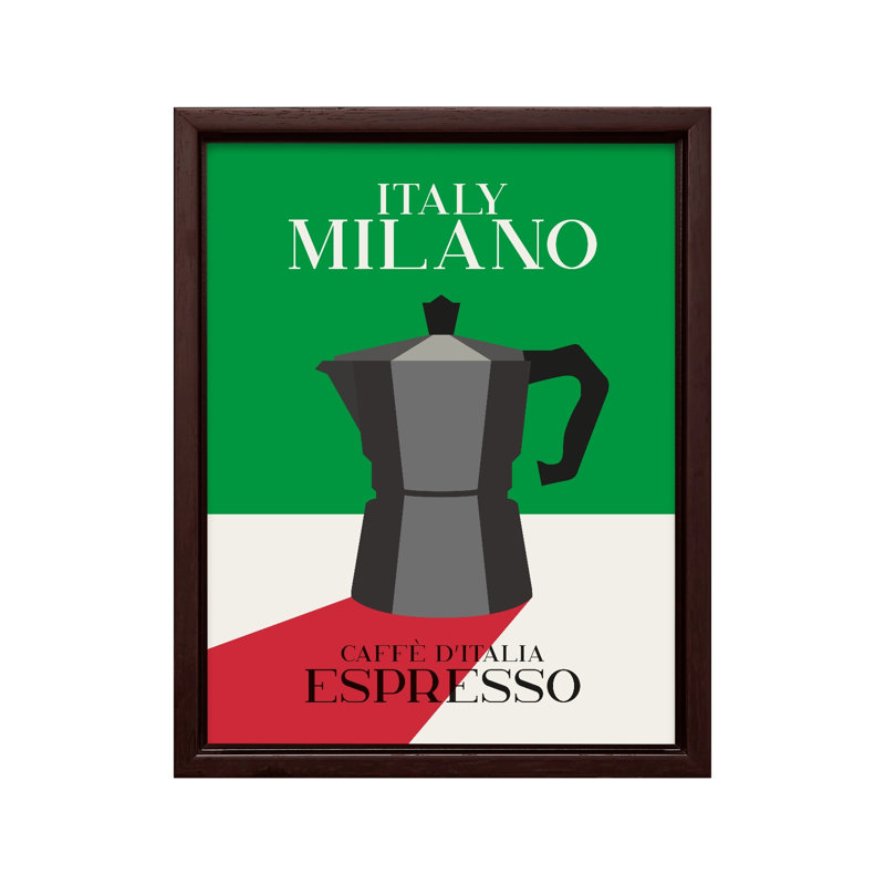 Italie Milano Espresso, Canvas, 11"H x 14"W, Brown Framed