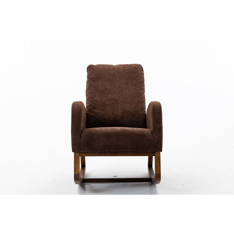 Living Room Comfortable Rocking Chair 39.7x37x27.1, Tissu en polyester brun