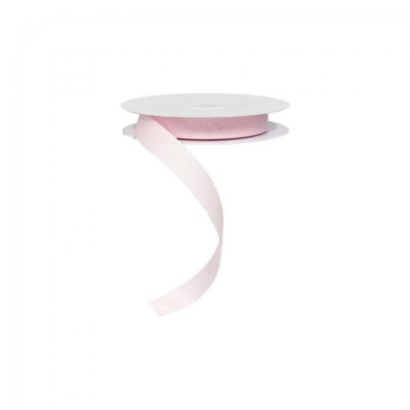 Ruban de satin scintillant, Blanc irisé / rose
